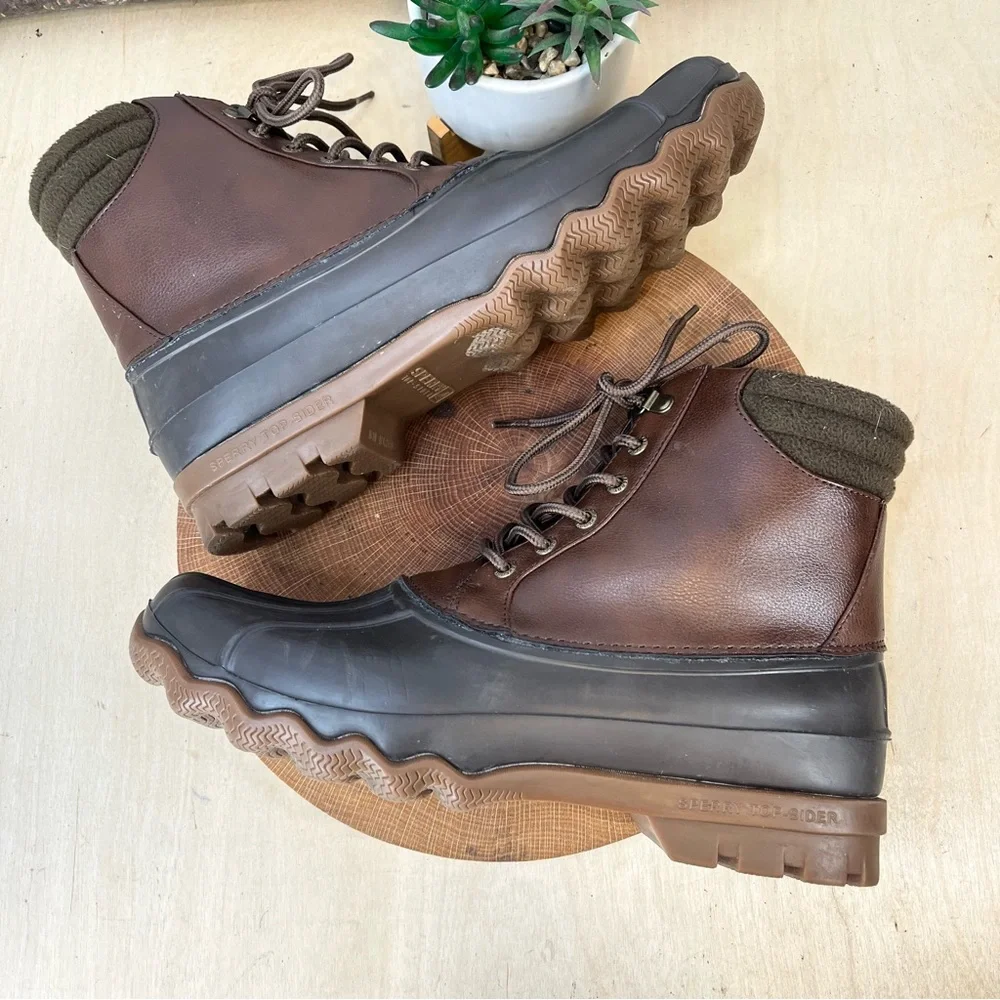 Sperry Men’s Thinsulate Duck Boots Brown Size 10 Waterproof Winter